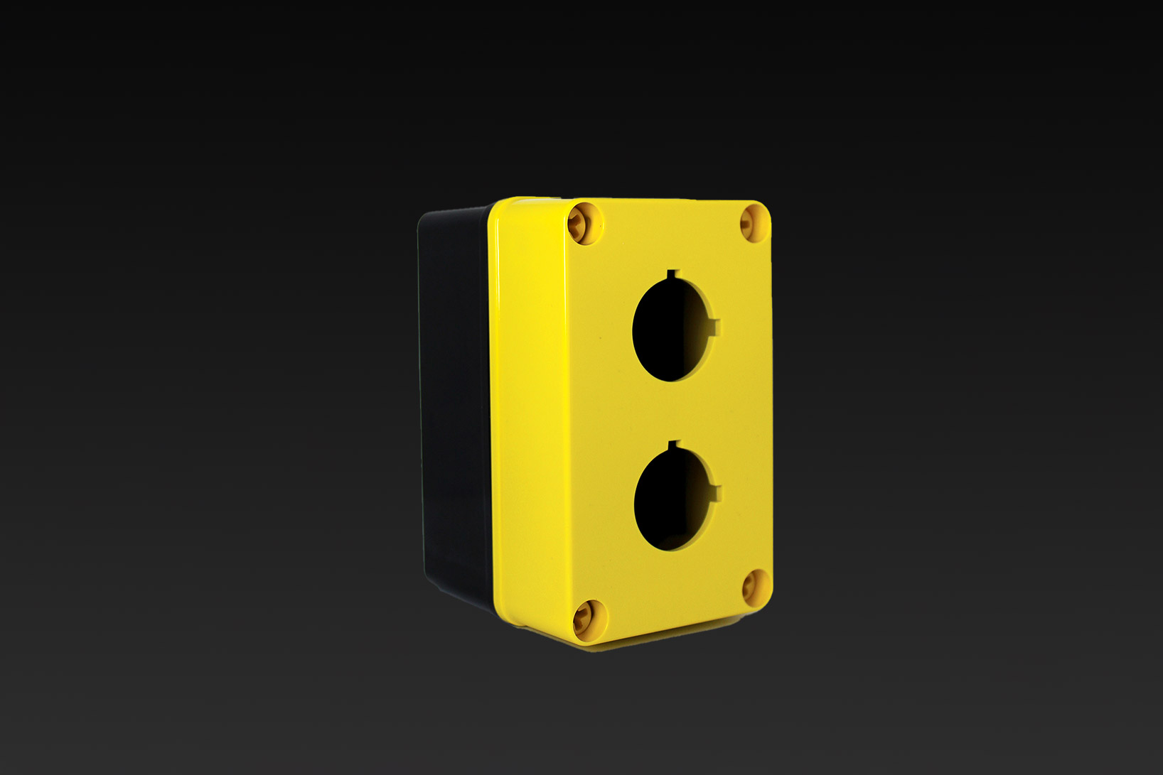 Polycarbonate Enclosure 5 x 3 x 3 Inches Commander Yellow Push Button  by AttaBox®
