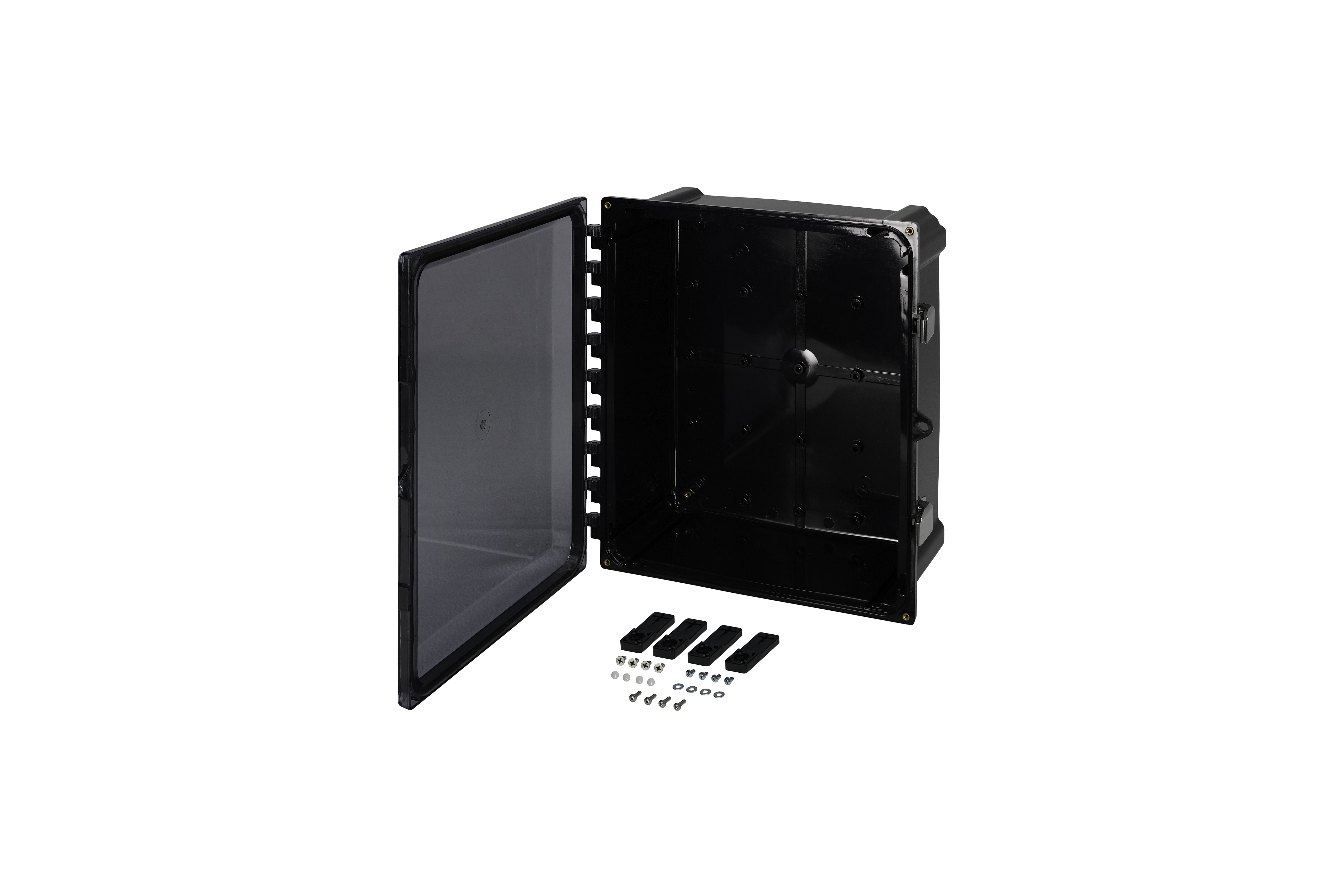 Polycarbonate Enclosure 12 x 10 x 6 Inches Heartland Black with Clear Cover with Stainless Steel Latches  by AttaBox®