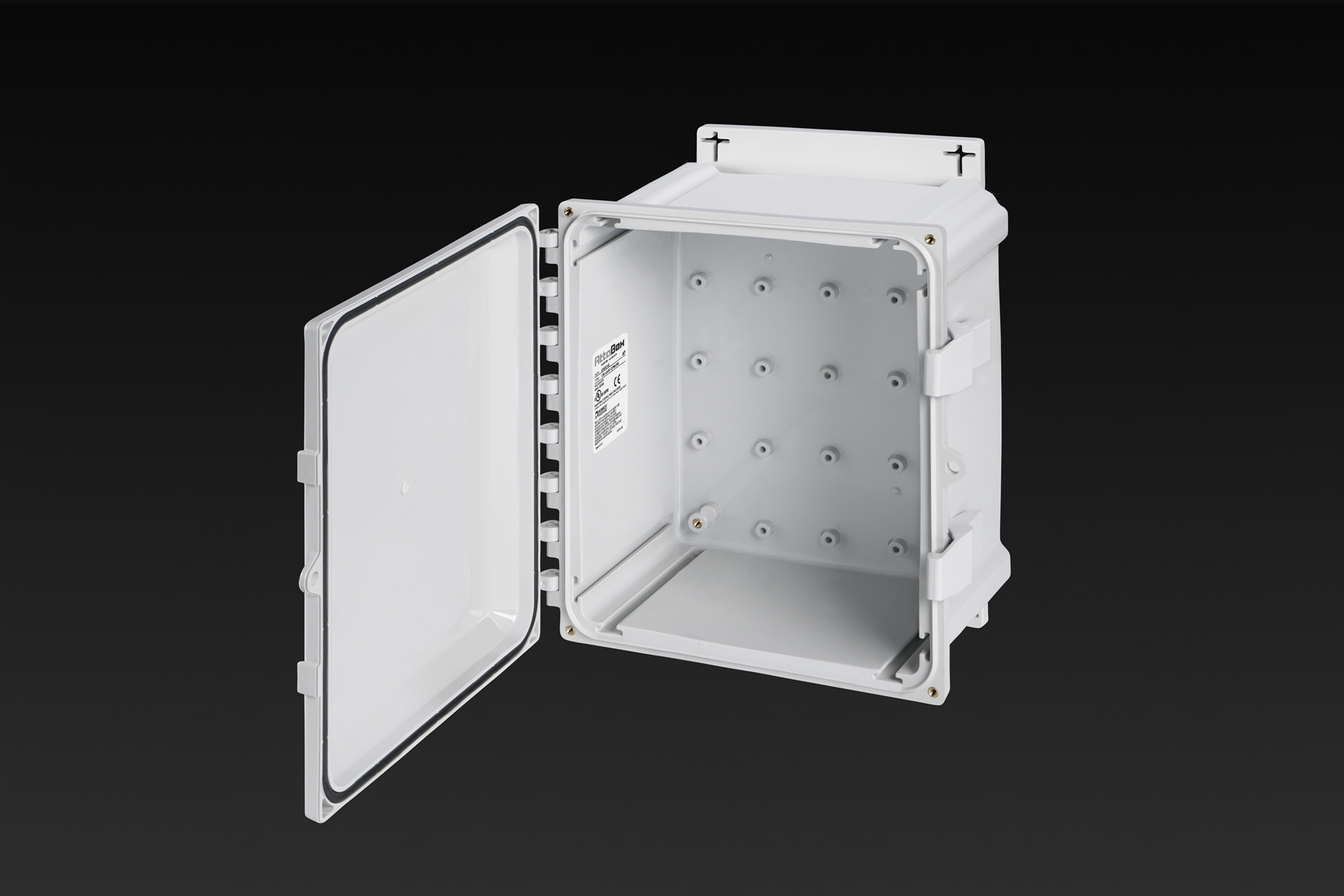 Polycarbonate Enclosure 10 x 10 x 6 Inches Heartland with Opaque Cover, Polycarbonate Latches and Mounting Flange by AttaBox®