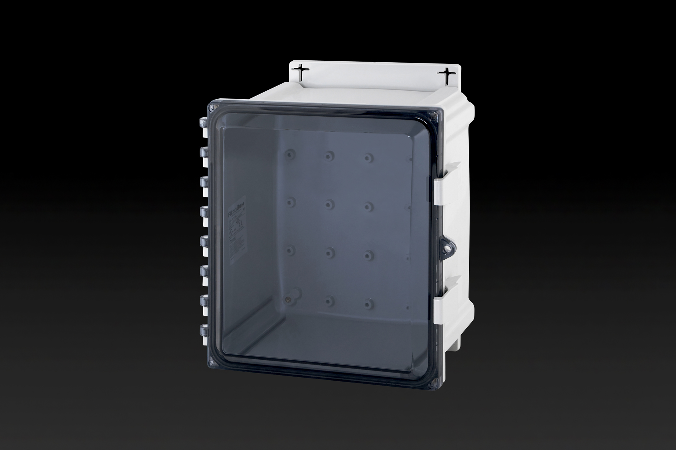 Polycarbonate Enclosure 10 x 10 x 6 Inches Heartland with Clear Cover, Polycarbonate Latches and Mounting Flange by AttaBox®